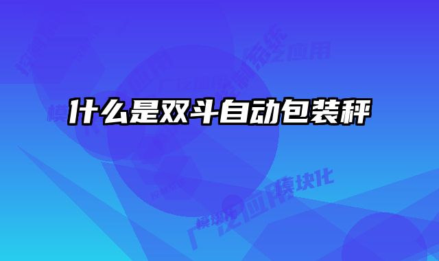 什么是雙斗自動(dòng)包裝秤